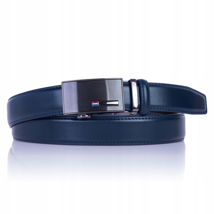 Pasek Męski do garnituru GRANATOWY Automat spodni