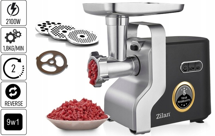 MASZYNKA DO MIELENIA MIĘSA METAL PREMIUM 3 SITA + SZARPAK MOC 2100W