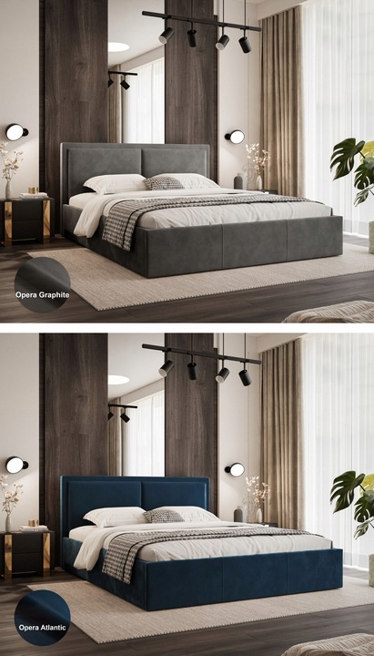 ŁOŻKO SOAVE II Z PODNOSZONYM STELAŻEM I POJEMNIKIEM NA POŚCIEL 180x200