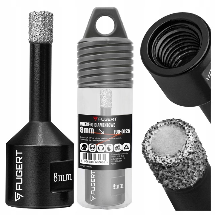 OTWORNICA DIAMENTOWA 8 MM DO GRESU PŁYTEK FREZ DIAMENTOWY KORONKA Z