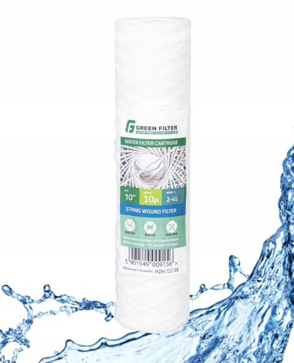 10 x Filtr do wody wkład 10'' sznurkowy 10 mikron