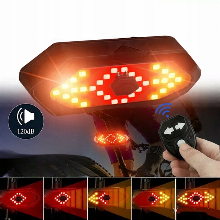 KIERUNKOWSKAZY LAMPKA NA ROWER LAMPA OŚWIETLENIE SYGNALIZACJA TYŁ LED PILOT