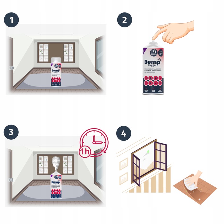 BUMP FOGGER Bomba dymna na pluskwy mole pchły karaluchy rybiki owady