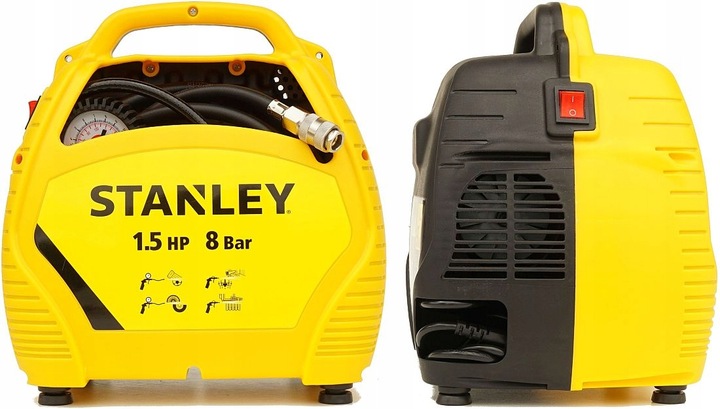 STANLEY KOMPRESOR BEZOLEJOWY SPRĘŻARKA + ZESTAW