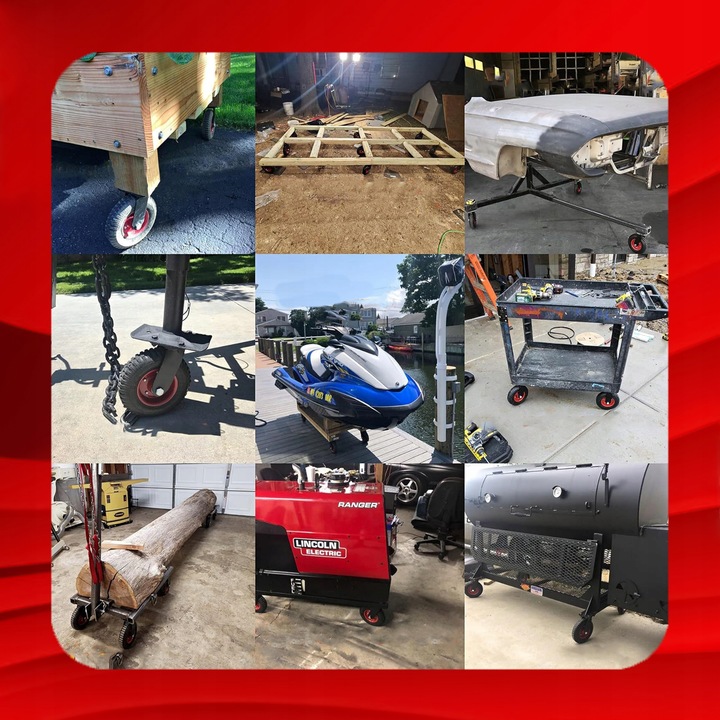 KÓŁKO OBROTOWE DO WÓZKA 200 mm DO 235 KG KOŁO JEZDNE GUMOWE BEZDĘTKOWE