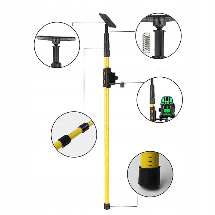 STABILNA Tyczka Statyw do Lasera Poziomicy Laserowej ROZPOROWA XL