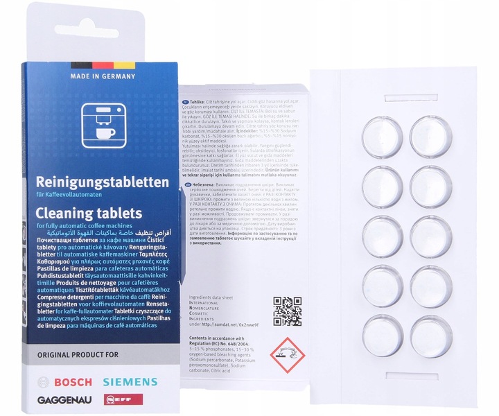 ORYGINALNE TABLETKI czyszczące ekspresów SIEMENS | 10szt TZ60001