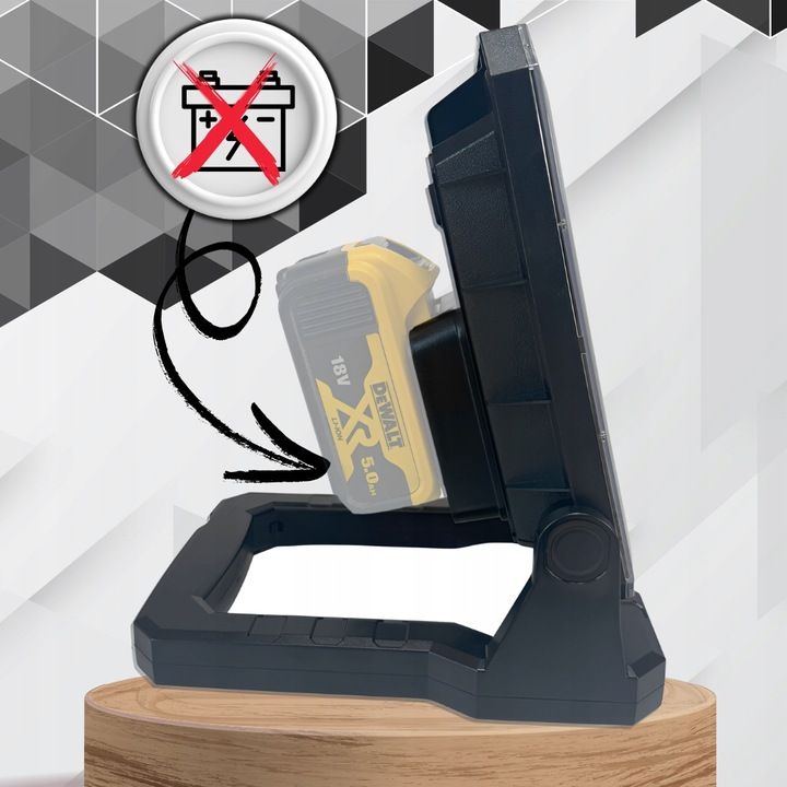 LAMPA ROBOCZA HALOGEN LED DO DEWALT Z USB 6500K PRZENOŚNA BUDOWLANA