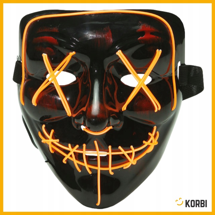 ŚWIECĄCA MASKA LED PURGE NOC OCZYSZCZENIA LEDOWA PRZEBRANIE HALLOWEEN