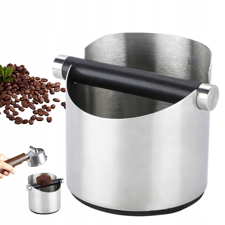 POJEMNIK DO ESPRESSO ZE METAL DRĄŻKIEM POJEMNIK NA FUSY DO SITKA, KNOCK BOX
