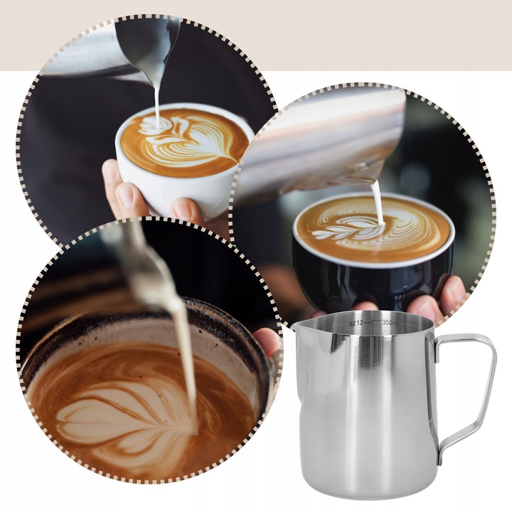 DZBANEK DO SPIENIANIA MLEKA 350 ML MLECZNIK STALOWY STAL NIERDZEWNA