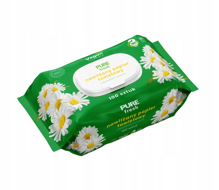 Pure Fresh Papier Toaletowy Nawilżany Rumianek 100 szt. x2