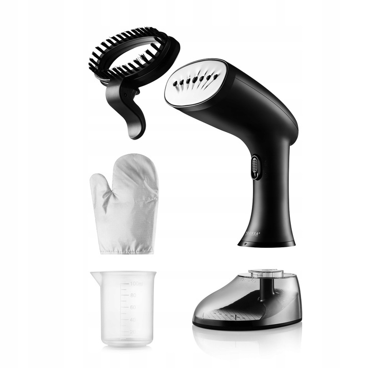 Parownica do ubrań Żelazko parowe REGULACJA PARY 7 DYSZ Czarna 380ml 2000W