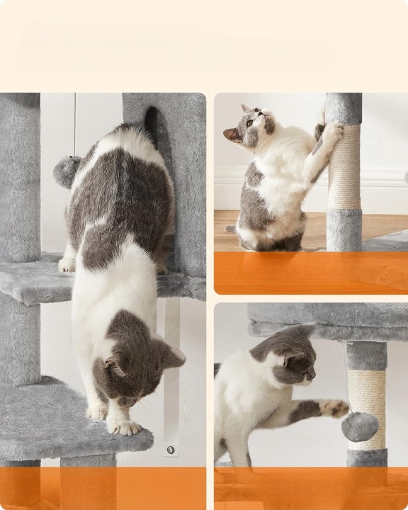 DRAPAK DLA KOTA DUŻY XL LEGOWISKO WIEŻA SŁUPEK DOMEK 6 POZIOMÓW 143cm