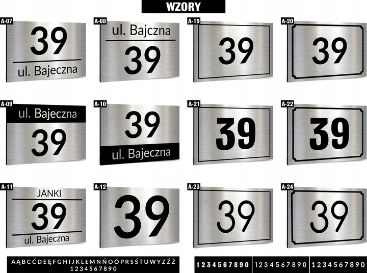 Tabliczka z numerem na dom tablica adresowa aluminiowa numer domu