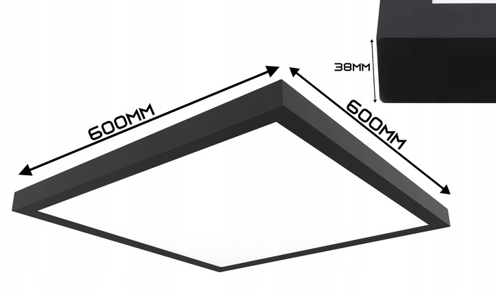 Panel LED NATYNKOWY czarny 60x60cm Plafon 60W
