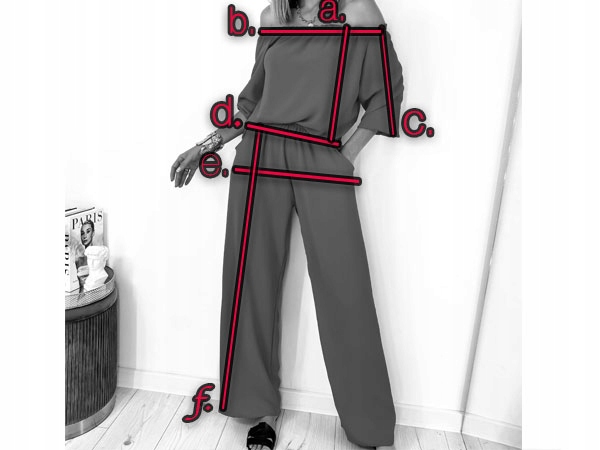 Komplet damski spodnie OVERSIZE kieszenie bluzka hiszpanka lekki S/M