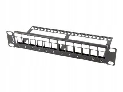 LANBERG patch panel blank 12 port 1U with organizer for keystone modules