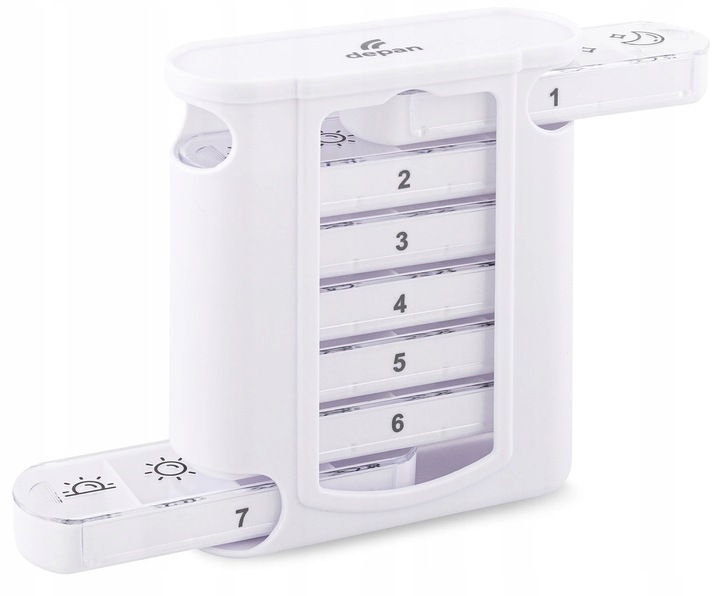 Pudełko na lekarstwa, kasetka na leki, pojemnik na leki rano wieczorem