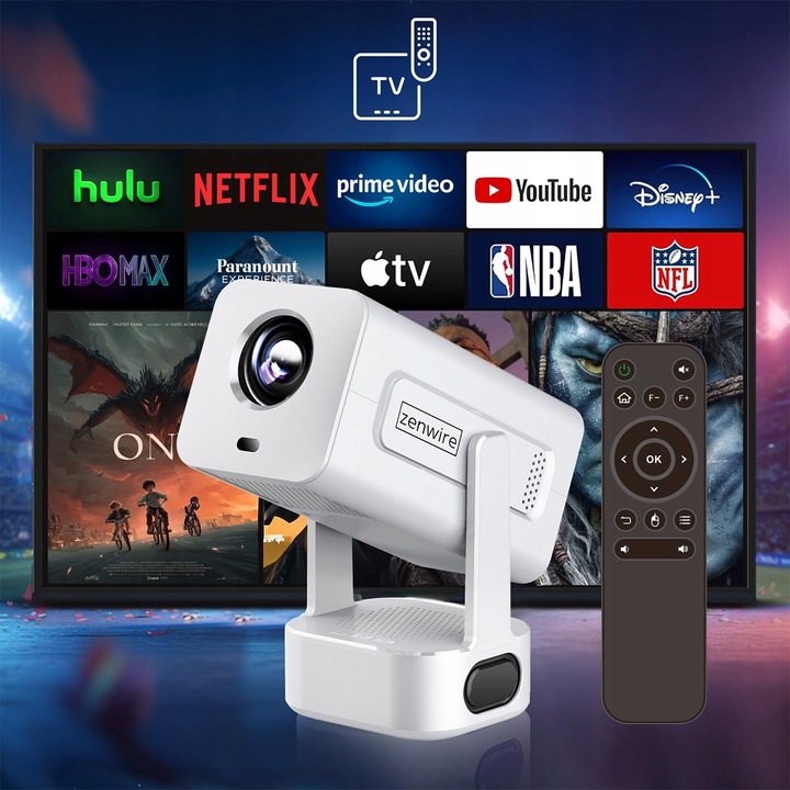 Mini Projektor Przenośny Rzutnik Android 13 WiFi 360 Full HD 4K do