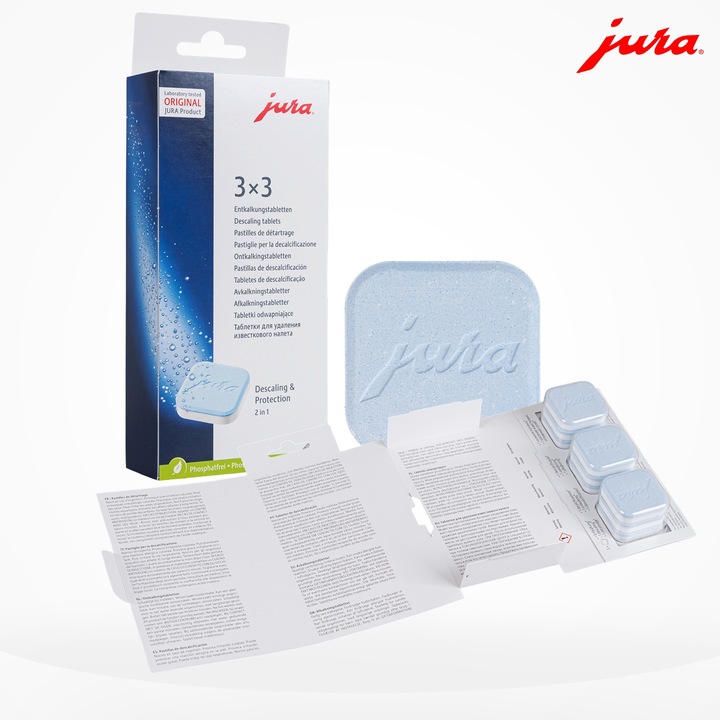 TABLETKI ODKAMIENIAJĄCE DO EKSPRESU 3X3 DO ODKAMIENIANIA JURA 9 SZT