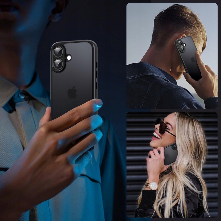 Etui do iPHONE 16 + 2x SZKŁO WZMACNIANE do MagSafe PREMIUM CASE MATOWE 360°