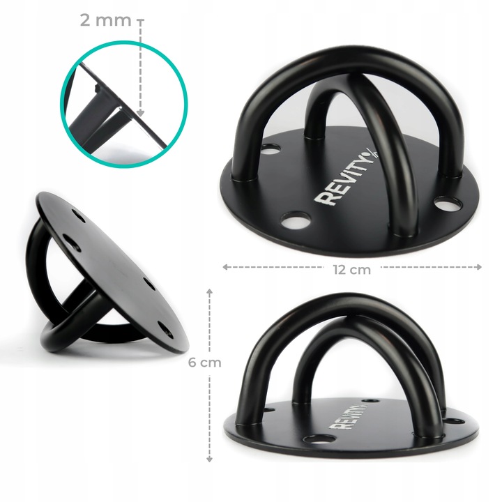 HAK MOCOWANIE SUFITOWE STALOWY UCHWYT DO MONTAŻU PASÓW TRX HUŚTAWKI WORKA