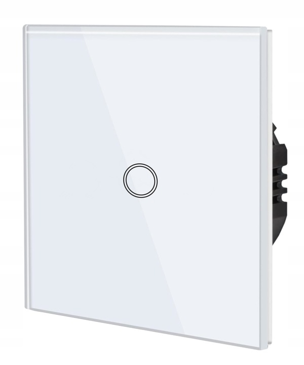 WŁĄCZNIK ŚWIATŁA SZKLANY DOTYKOWY POJEDYNCZY BIAŁY WIFI TUYA LED SZKŁO