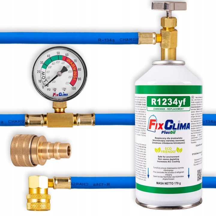 ZESTAW DO NAPEŁNIANIA KLIMATYZACJI AUT GAZ CZYNNIK CHŁODNICZY AUT R1234YF