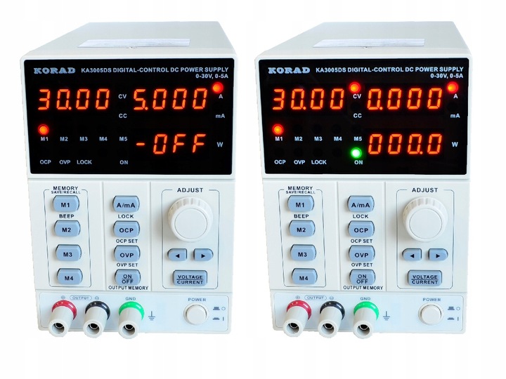 Zasilacz laboratoryjny serwisowy KORAD KA3005DS 30V 5A 5xMEMORY OCP OVP