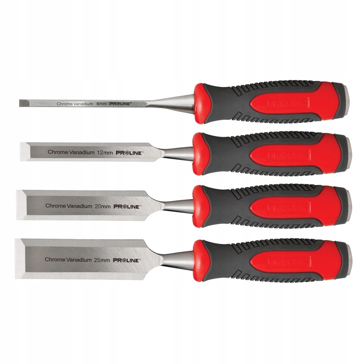 PROLINE Dłuta stolarskie do drewna, zestaw 4 cz.