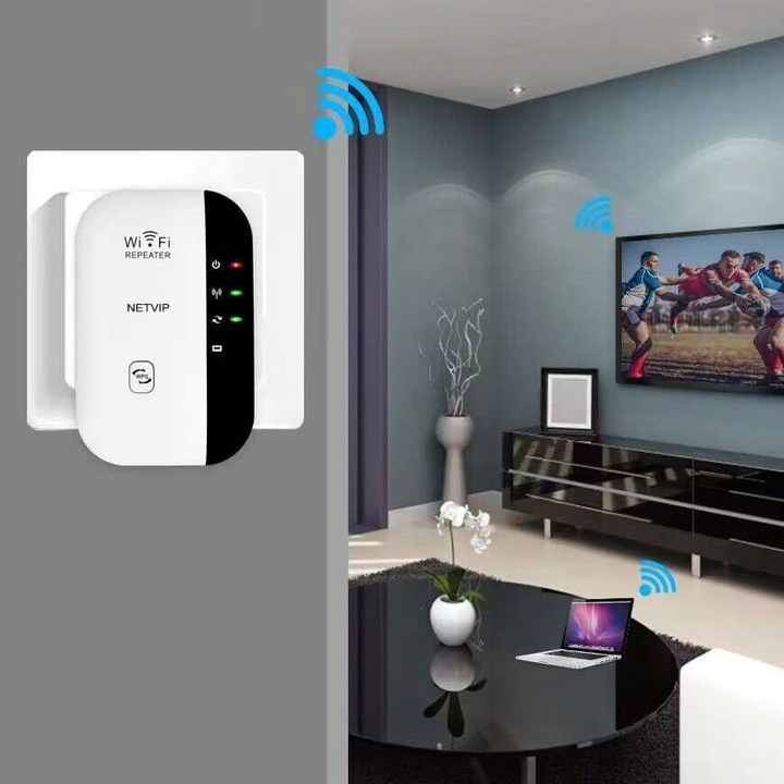 WZMACNIACZ SYGNAŁU WiFi MOCNY ZASIĘG REPEATER 300MB/S NIE PRZERYWA