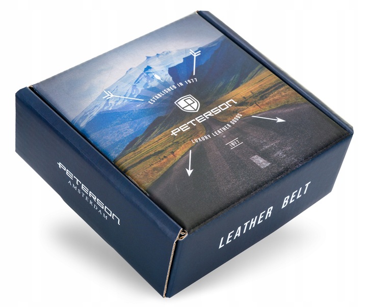 PETERSON modny pasek męski klasyczny skóra naturalna prezent dla niego
