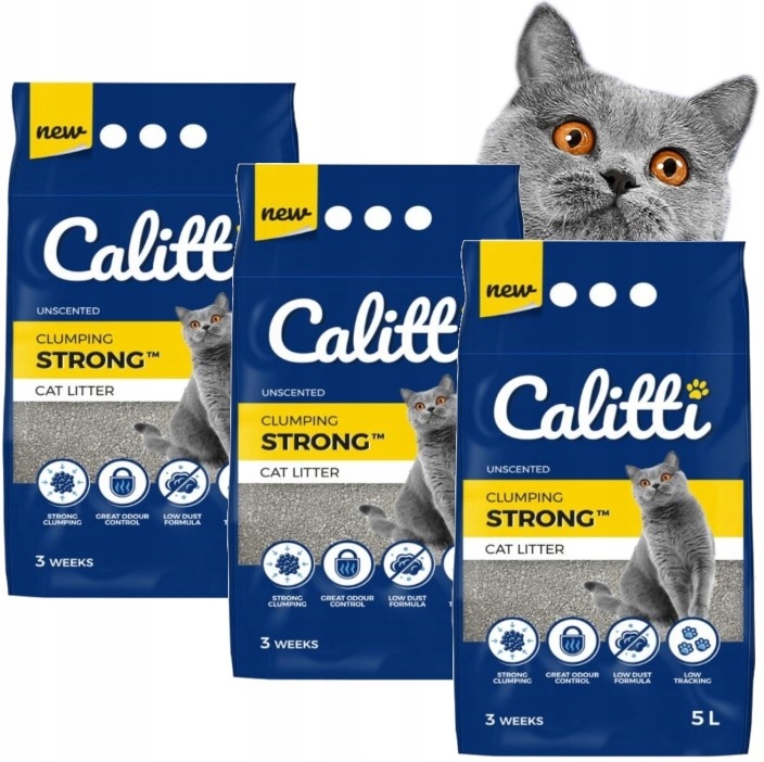 CALITTI ŻWIREK DLA KOTA DO KUWET BENTONITOWY 3x5L