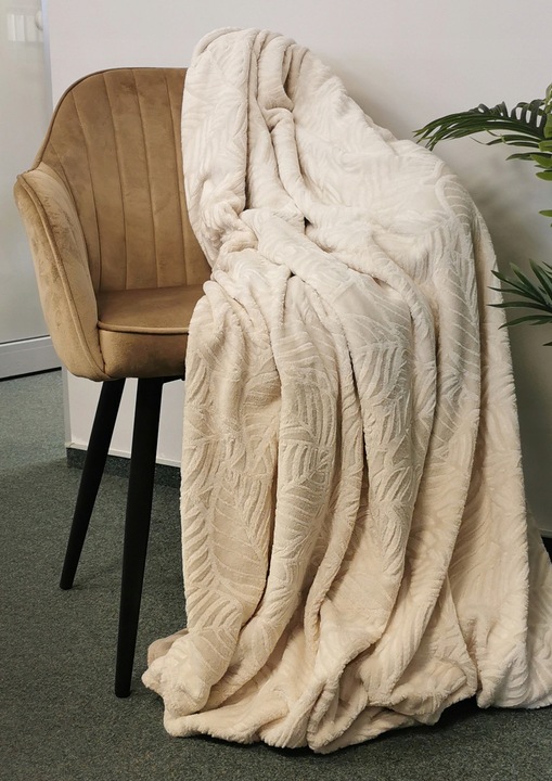 KOC GRUBY NA PREZENT TŁOCZONY WZÓR NARZUTA DLA CÓRKI 150x200 BEŻOWY