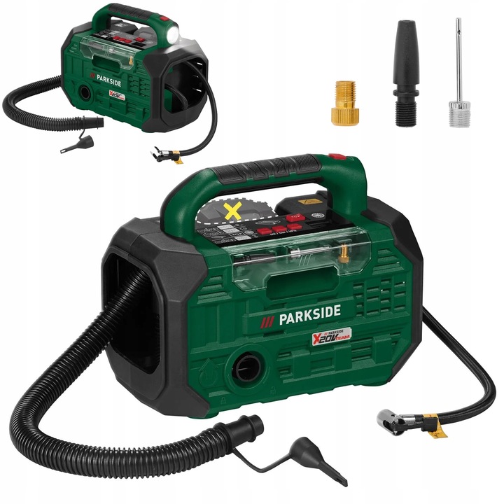 SPRĘŻARKA AKUMULATOROWA PARKSIDE PKA D3 20 V ZESTAW KOMPRESOR WĄŻ