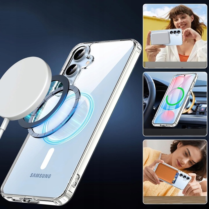 Etui do SAMSUNG Galaxy S25 5G do MagSafe WZMACNIANE 360° CLEAR CASE + SZKŁO