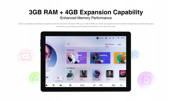 Tablet DOOGEE U9 10.1 7GB+64GB” IPS 5060mAh OTG/WiFi6/1TB/BT5.0 Android13