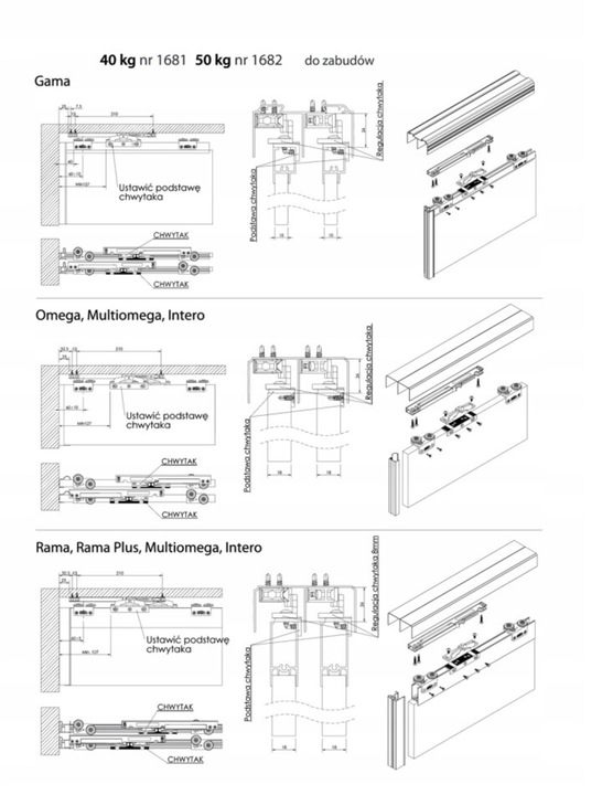 Samodomykacz, Hamulec do szaf przesuwnych 1682 Laguna do 50kg