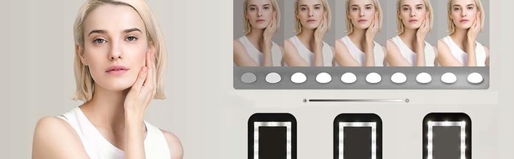 Toaletka z lustrem i oświetleniem biała nowoczesna