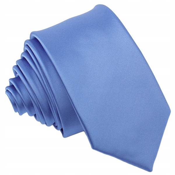 GŁADKI GRANATOWY Żakardowy Krawat Męski 7cm do Garnituru Jednokolorowy rr14