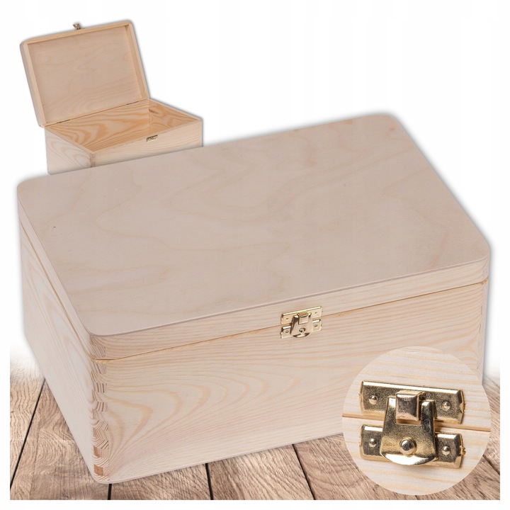SKRZYNKA DREWNIANA PUDEŁKO Kufer Pojemnik 30x20 ORGANIZER DO DOMU DECOUPAGE