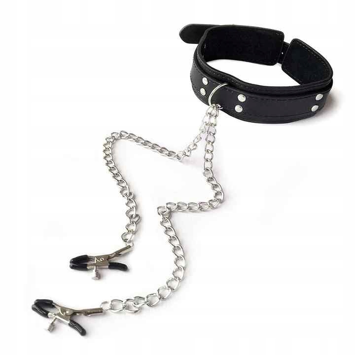 Zaciski Na Sutki Obroża BDSM Sex Choker Bondage