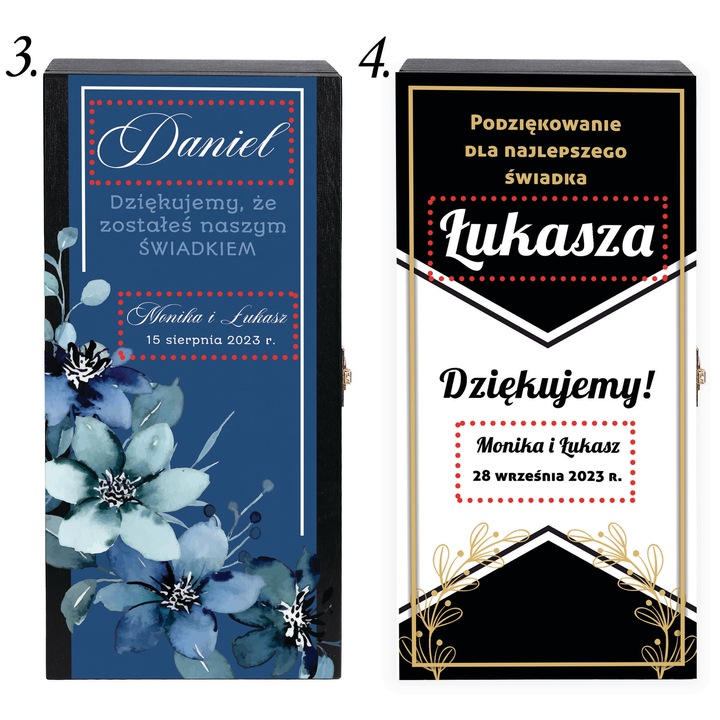 PODZIĘKOWANIE DLA ŚWIADKA ŚWIADKOWEJ SKRZYNKA NA ALKOHOL WHISKY