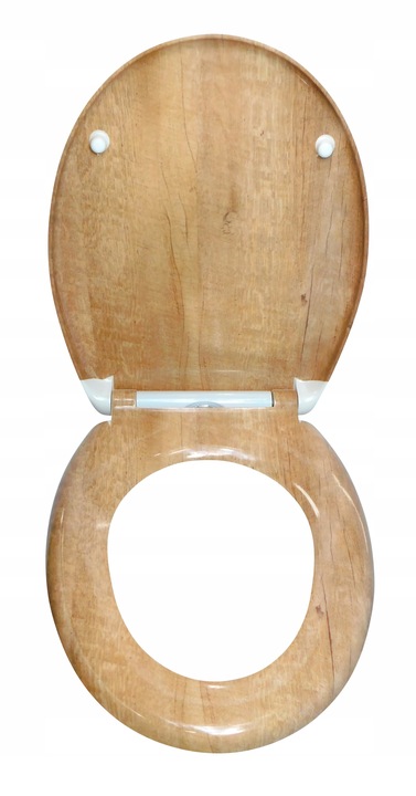 DESKA WC KLOZETOWA SEDESOWA WOLNOOPADAJĄCA NADRUK DĄB DREWNO TWARDA ESTIVA