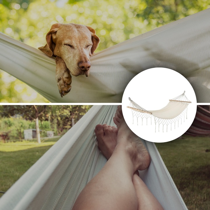 Wygodny HAMAK OGRODOWY BOHO makrama HUŚTAWKA ogrodowa LEŻAK WISZĄCY mocny