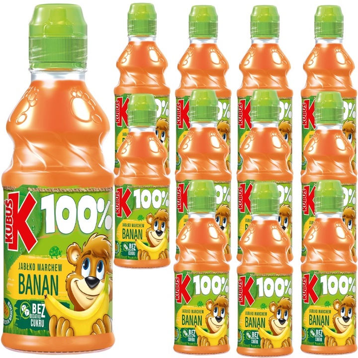 KUBUŚ 100% Sok Banan Marchew Jabłko 12 x 300ml