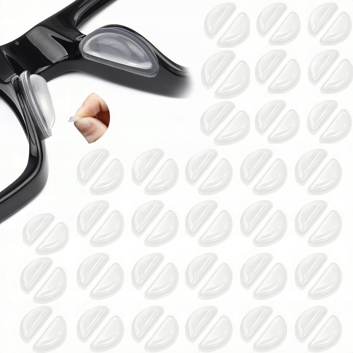 32 PAR NOSKÓW PRZYKLEJANYCH PRZEZROCZYSTYCH DO OKULARÓW 64 NOSKÓW SILIKON