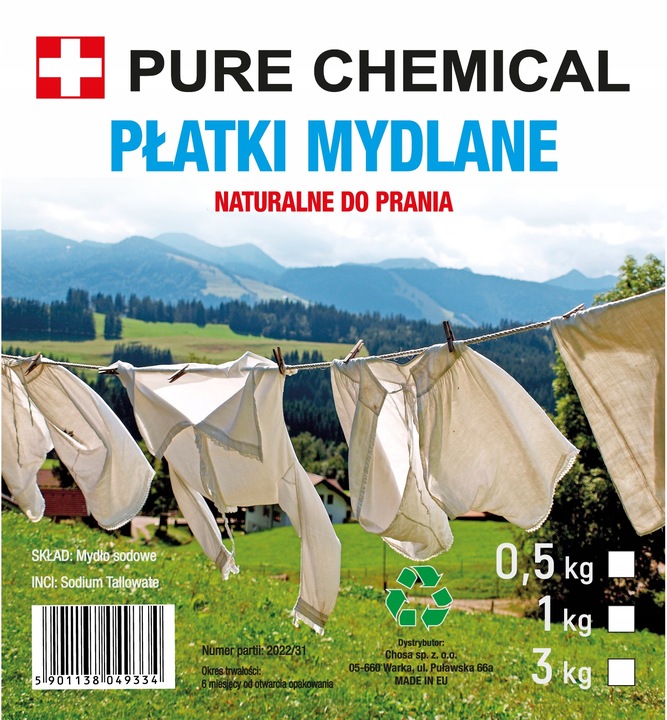 PŁATKI MYDLANE DO PRANIA MYDŁO W PROSZKU NATURALNE 1kg