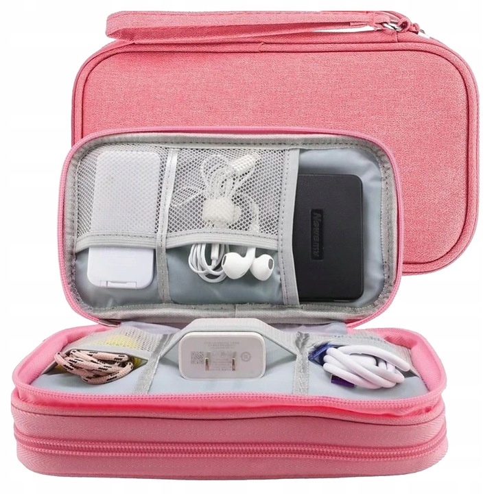 ORGANIZER PODRÓŻNY TORBA ETUI NA KABLE I ŁADOWARKI , DYSK , POWER BANK